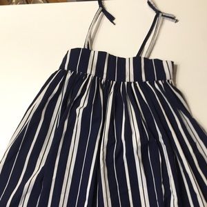 Navy + white silky sundress